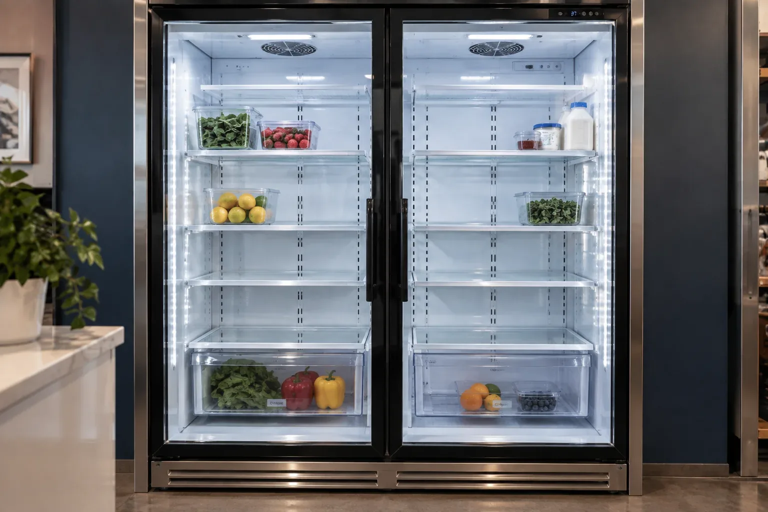 Refrigerator in residential kitchen