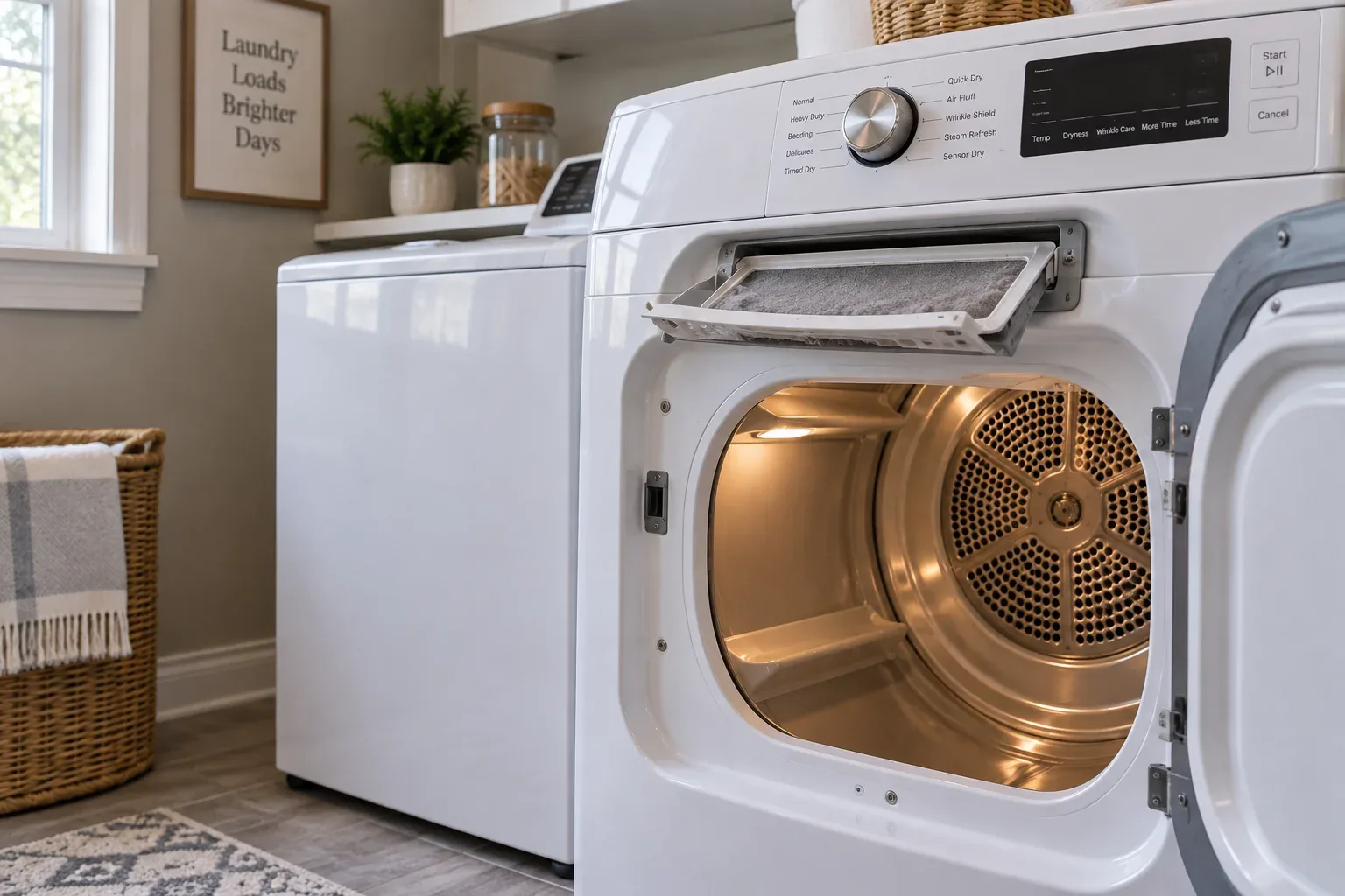 Residential clothes dryer prepared for appliance service