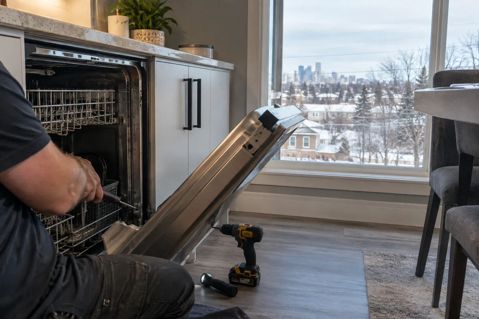 Appliance repair service at a residential address